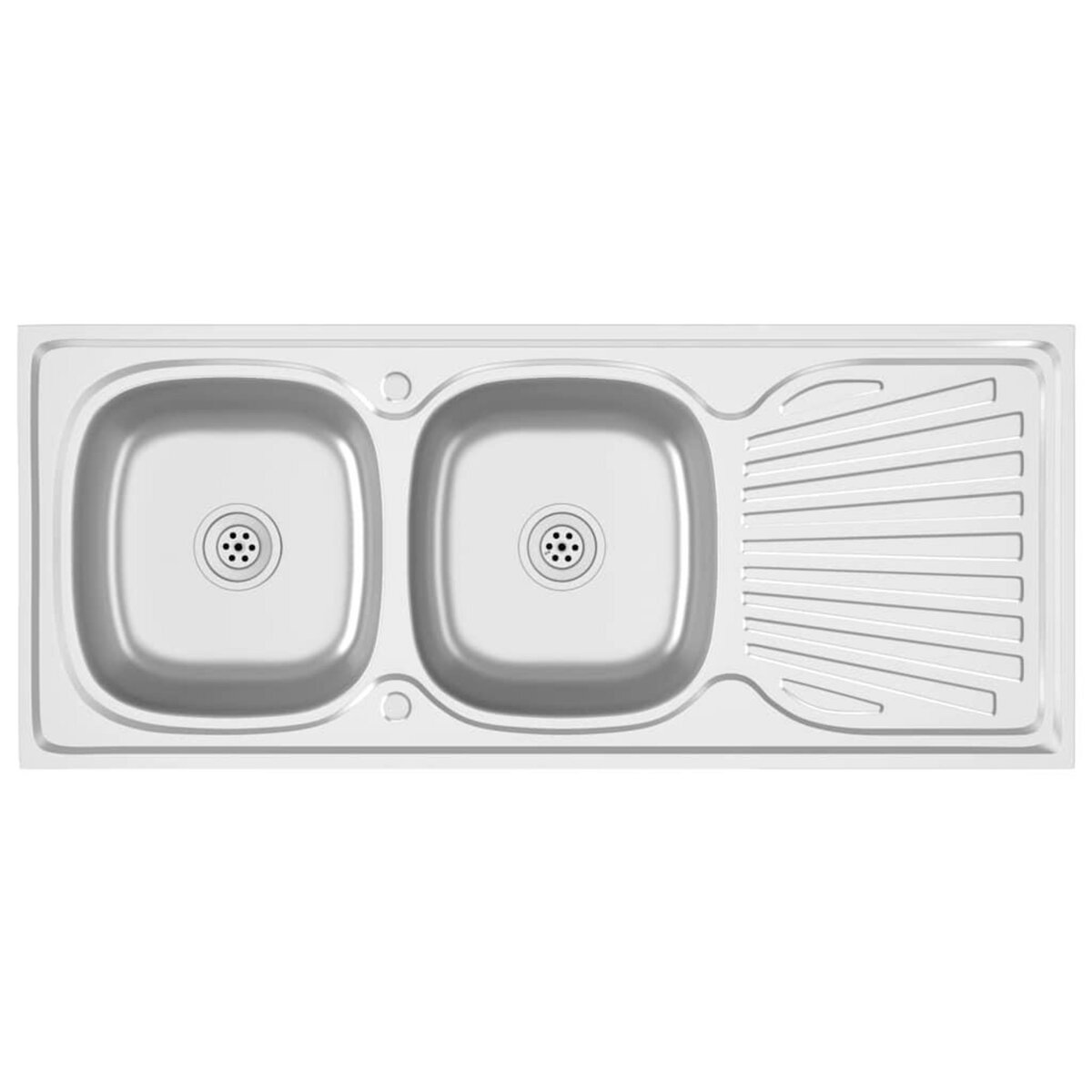VIDAXL Evier de cuisine a double evier argente 1200x600x155 mm inox