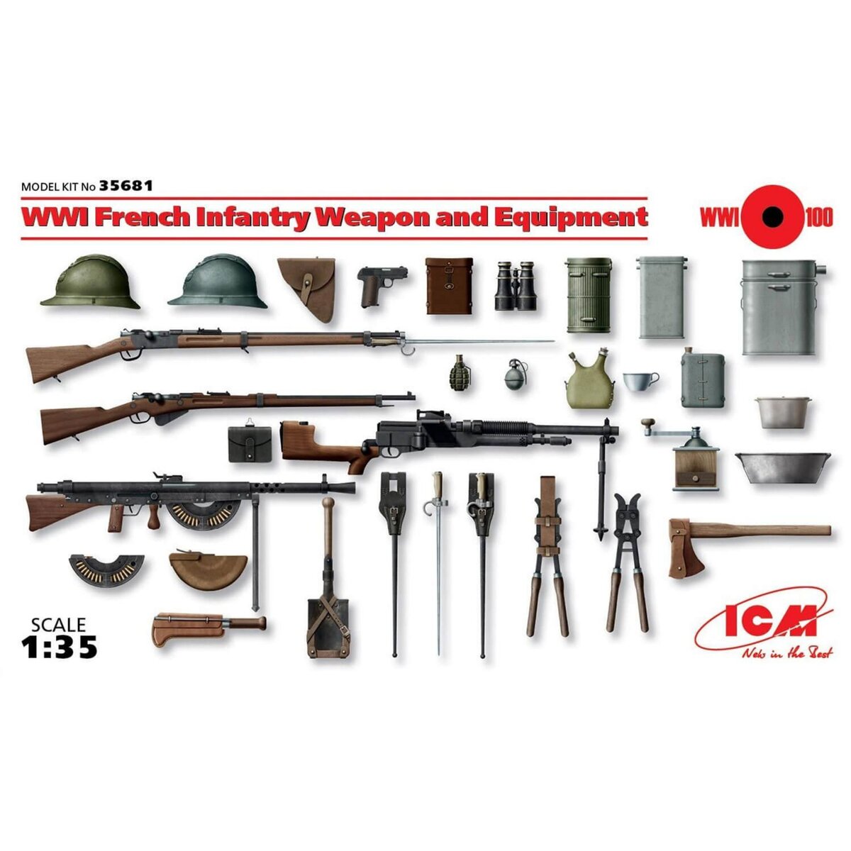 ICM Accessoires militaires : Armes et équipements d'Infanterie française WWI