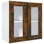 Voir la diapositive 2 : VIDAXL Armoire vitree suspendue Chene fume 60x31x60 cm Bois ingenierie