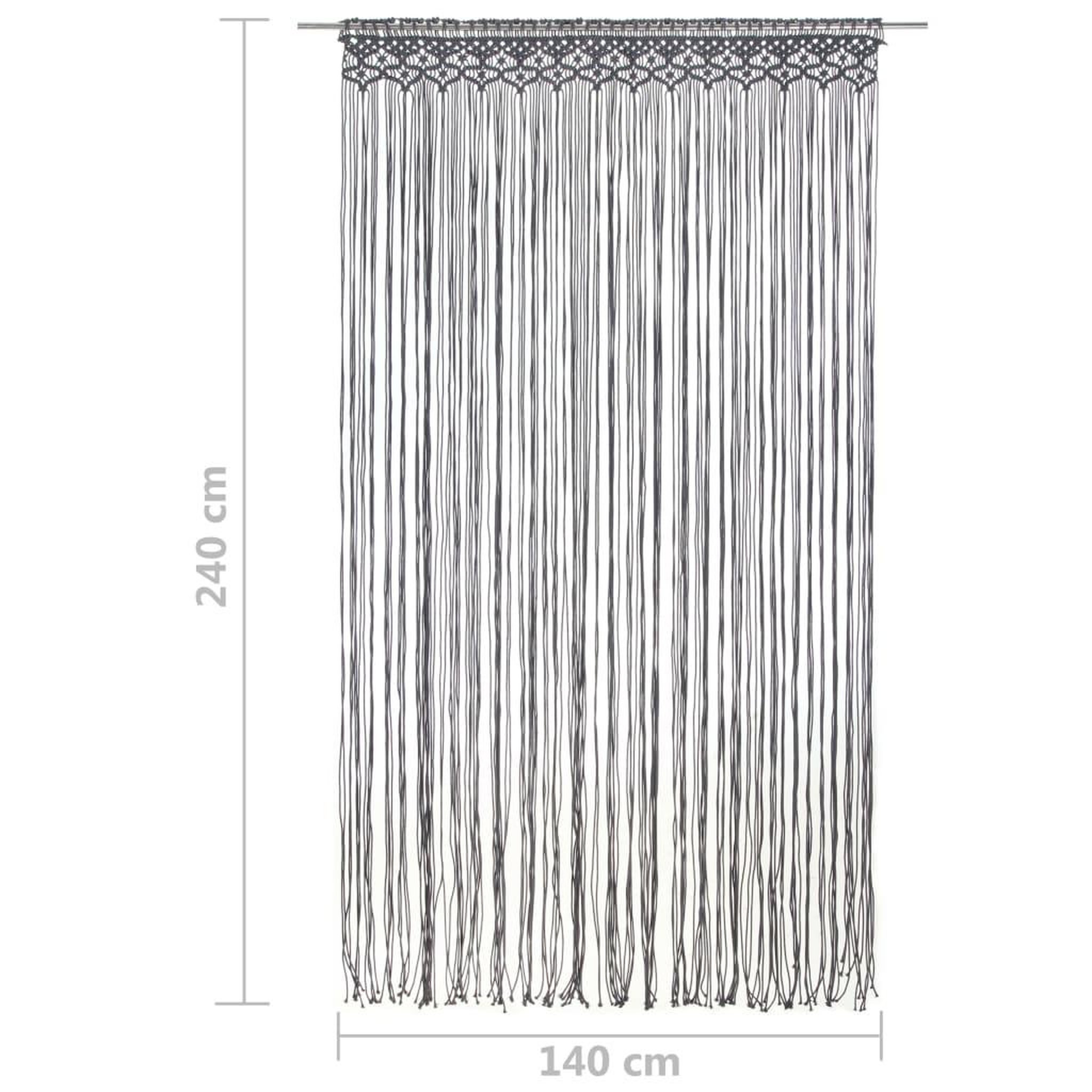 Voir la diapositive 5 : VIDAXL Rideau en macrame Anthracite 140x240 cm Coton