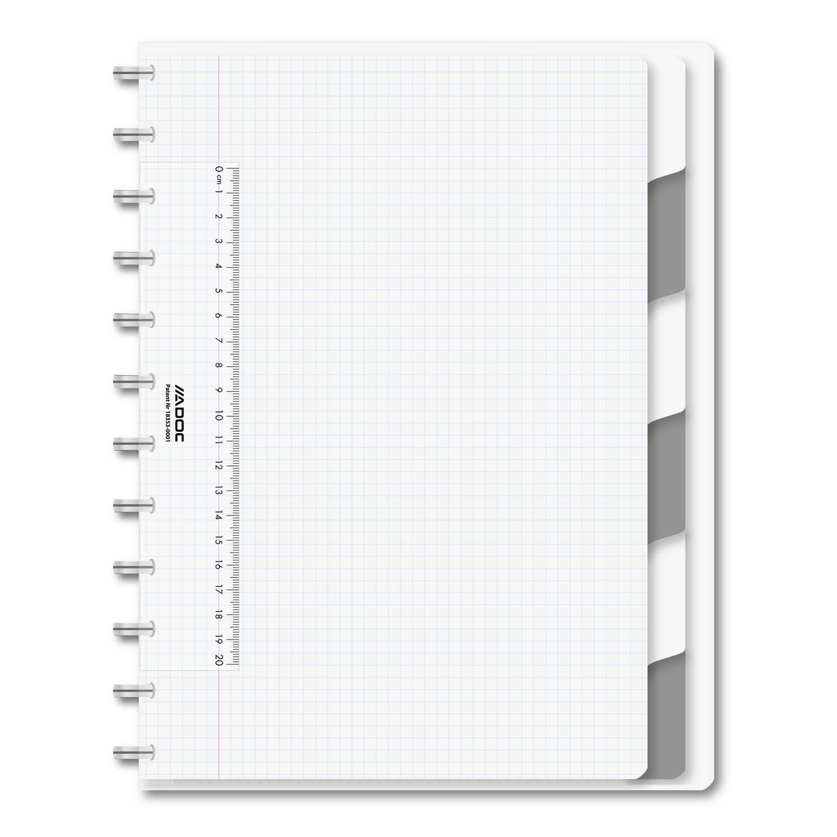 Cahier avec  intercalaires et pochettes perforées blanc