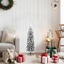 Voir la diapositive 2 : VIDAXL Sapin de Noël artificiel mince flocon de neige vert 120 cm PVC