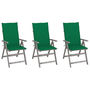 Voir la diapositive 1 : VIDAXL Chaises inclinables de jardin lot de 3 et coussins Bois acacia