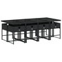 Voir la diapositive 5 : VIDAXL Ensemble a manger de jardin 9pcs coussins noir resine tressee