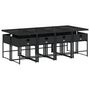 Voir la diapositive 5 : VIDAXL Ensemble a manger de jardin 9pcs coussins noir resine tressee