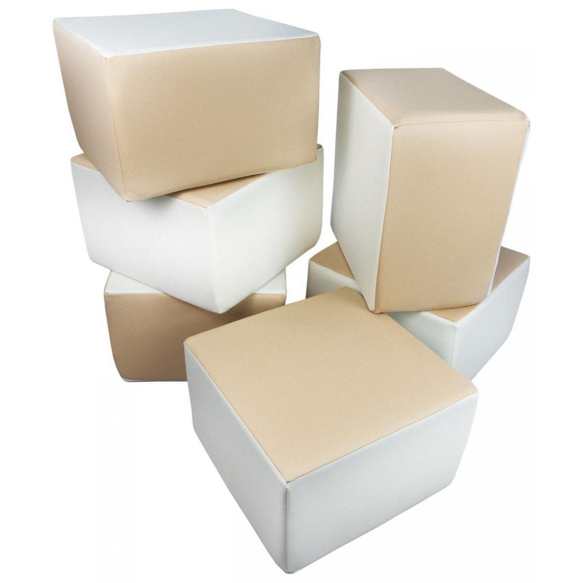 VELINDA Set de 4 blocs en mousse pour le jeu blanc, cappuccino