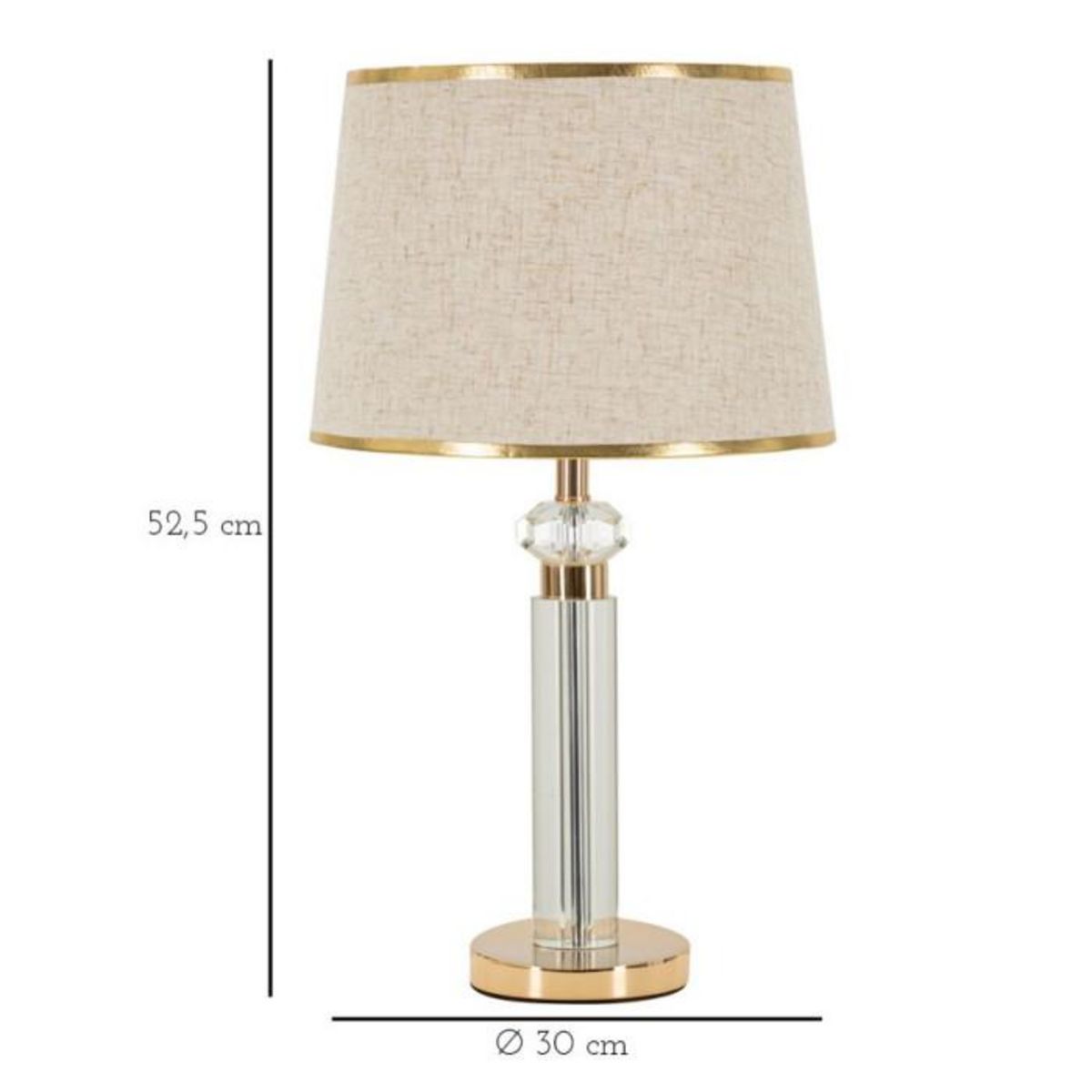 Paris Prix Lampe à Poser Design en Verre  Praga  52cm Or