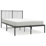 VIDAXL Cadre de lit metal sans matelas avec tete de lit noir 120x200cm