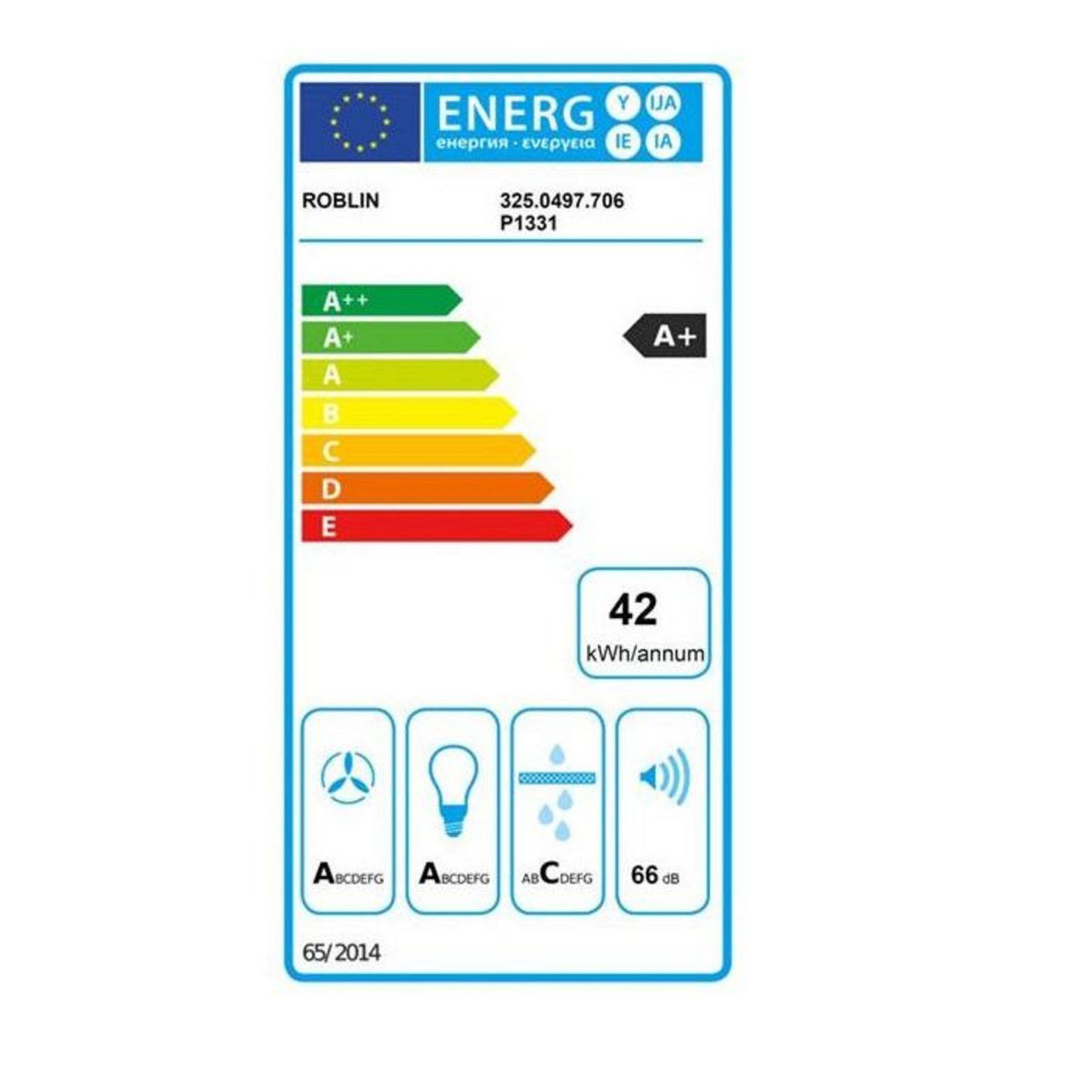 ROBLIN Hotte décorative 90cm 66db 700m3/h inox - 6850896