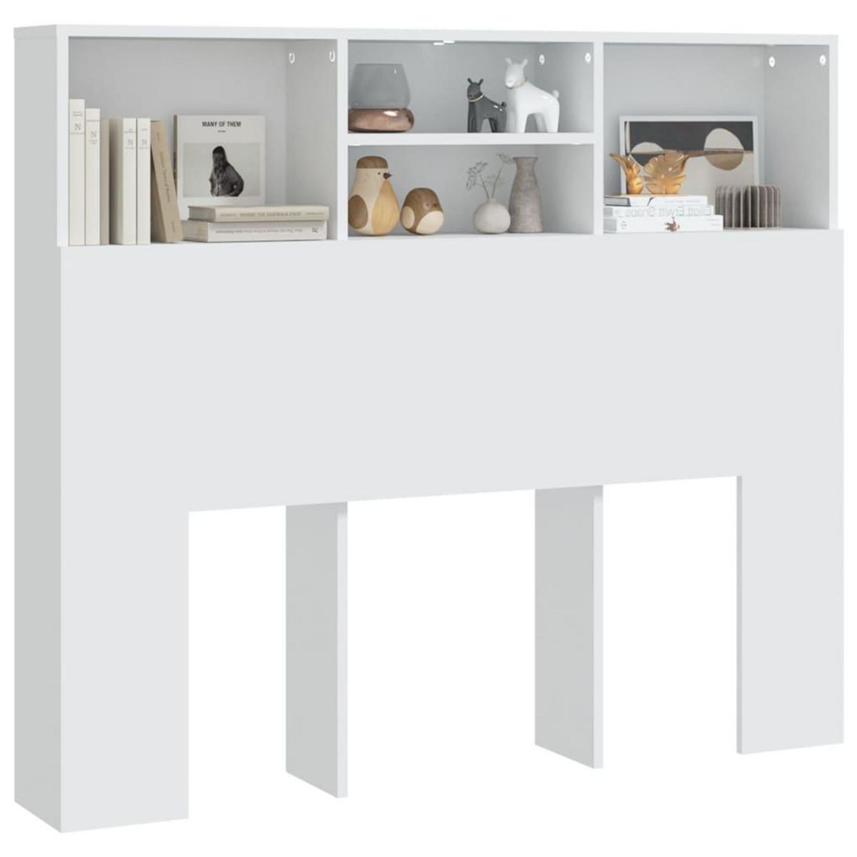 VIDAXL Armoire de tete de lit Blanc 120x19x103,5 cm