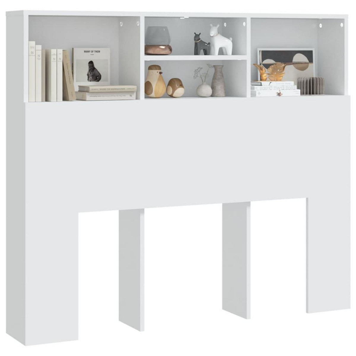 VIDAXL Armoire de tete de lit Blanc 120x19x103,5 cm