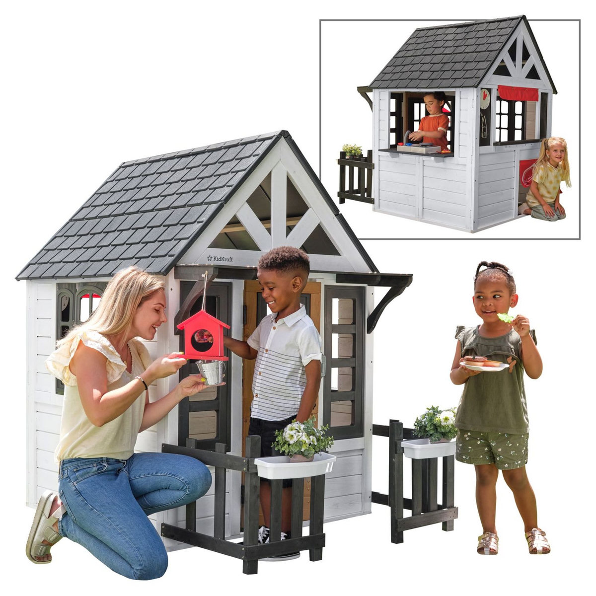 Kidkraft Maisonnette cabne pour enfant en bois LAKESIDE Blanc