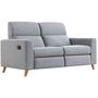Voir la diapositive 1 : Canapé de relaxation  manuel 2,5 places en tissu coloris gris  et pieds bois hêtre BERKAM