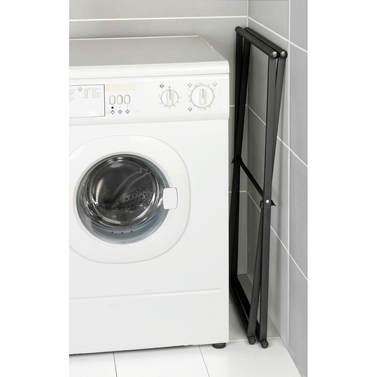 Wenko Porte-serviettes pliable indus Lava - L. 53 x H. 80 cm - Noir