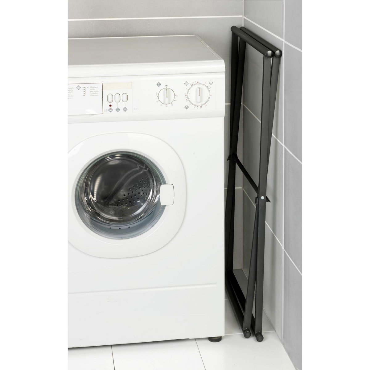 Wenko Porte-serviettes pliable indus Lava - L. 53 x H. 80 cm - Noir