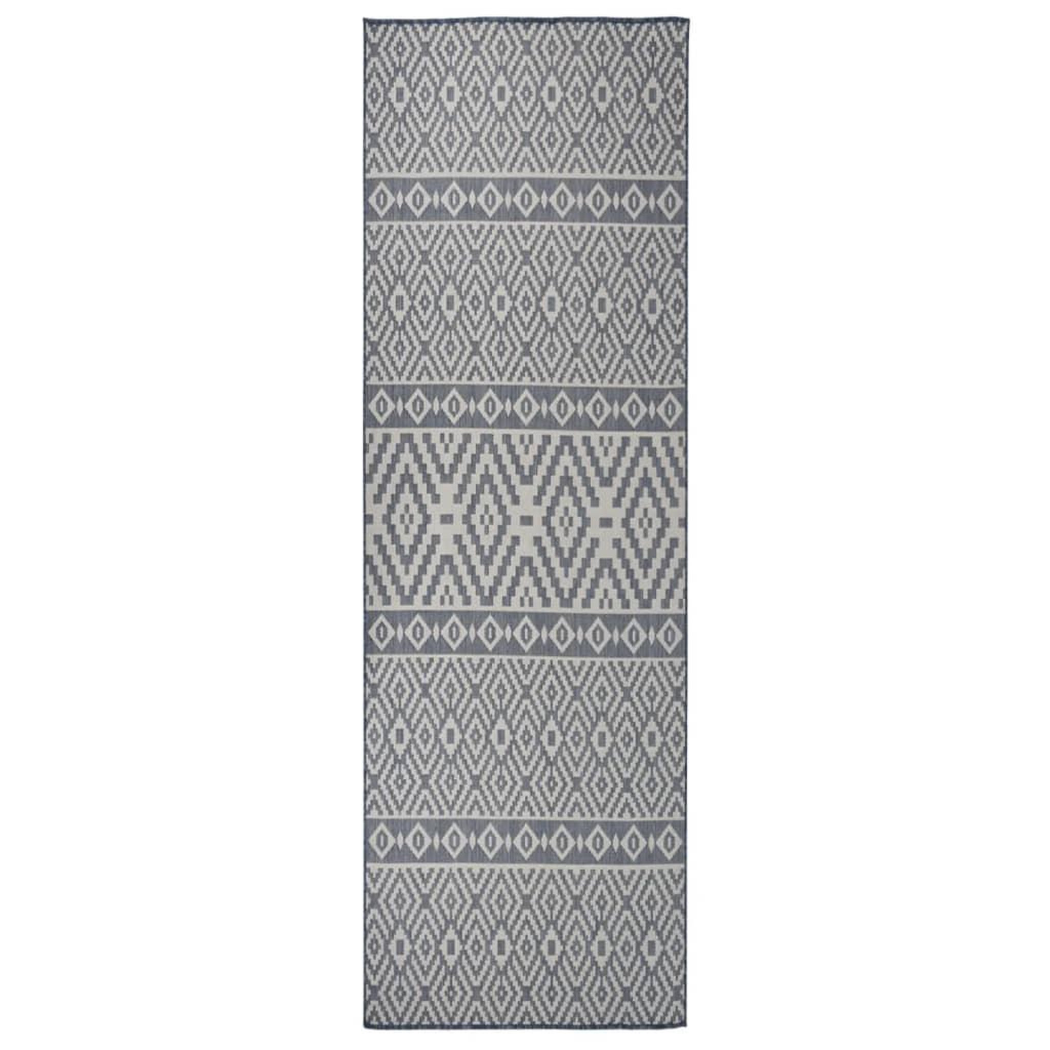 Voir la diapositive 1 : VIDAXL Tapis a tissage plat d'exterieur 80x250 cm Rayures bleues