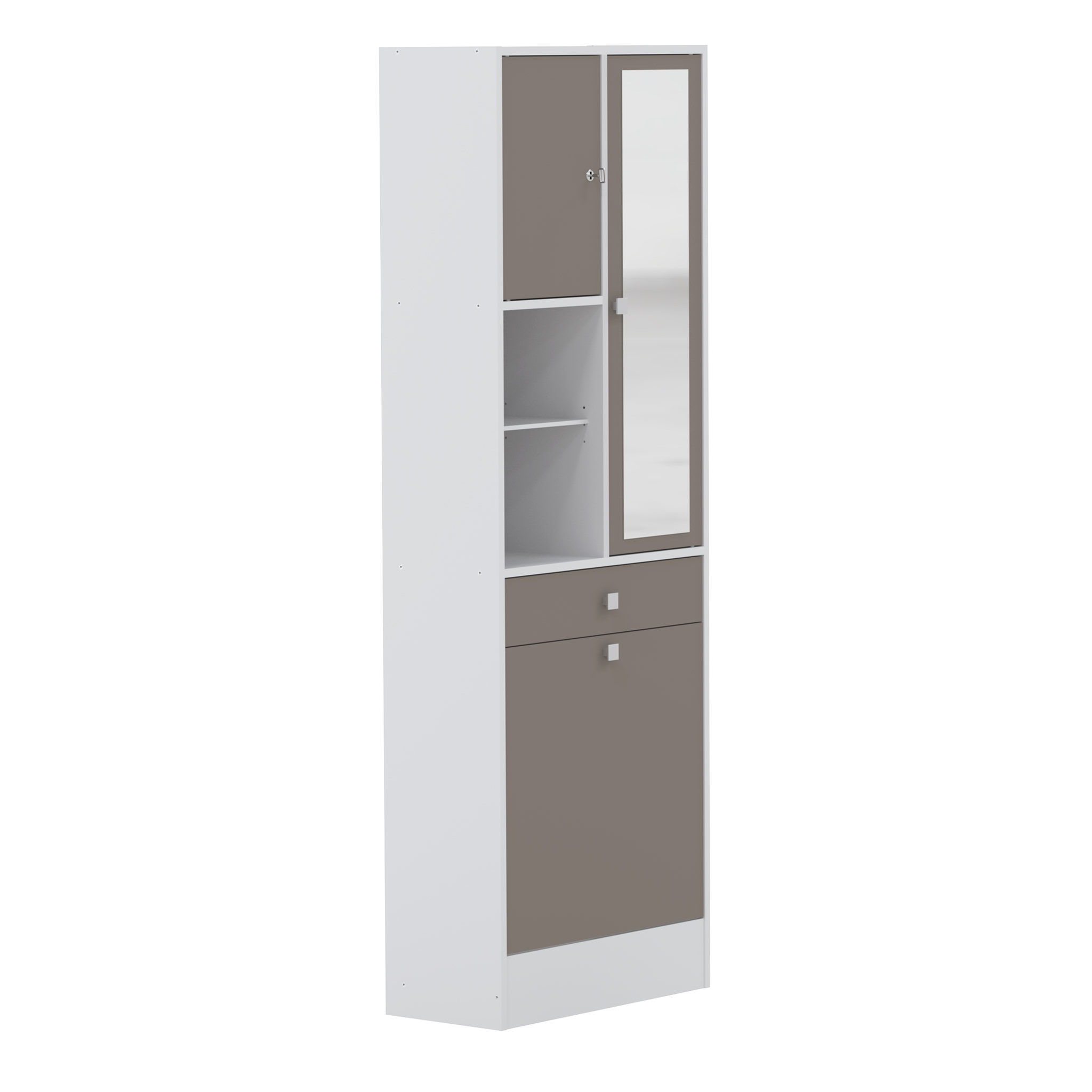 Voir la diapositive 1 : Armoire salle de bain taupe - MODENA