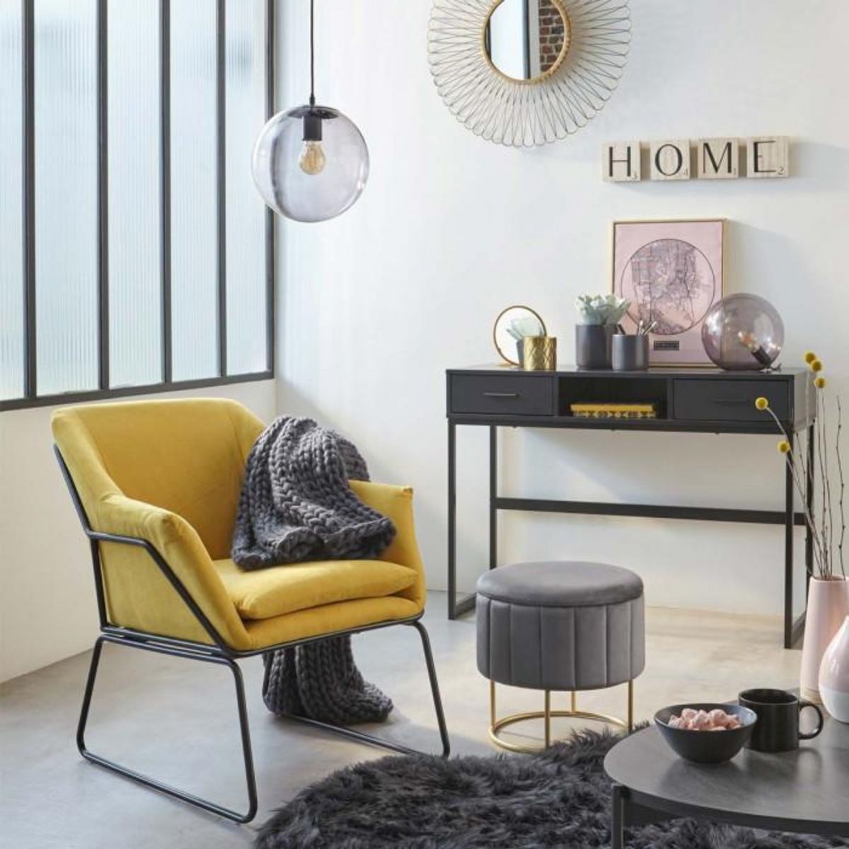 ATMOSPHERA Tapis Imitation Fourrure  Loso  90x150cm Gris