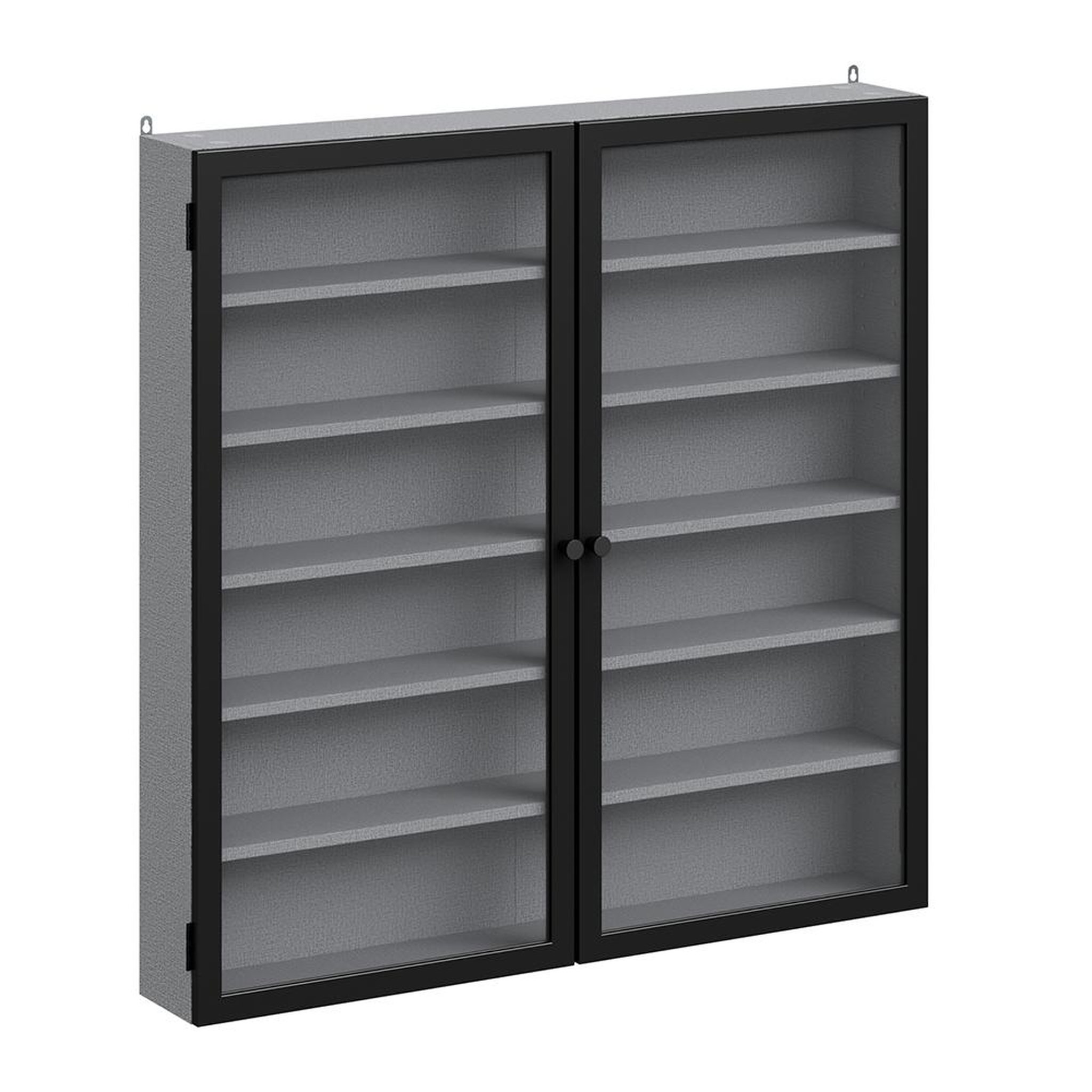 SOBUY Vitrine murale avec 2 portes couleur gris 80.0x12.2x77.5cm fsb113-h-dg