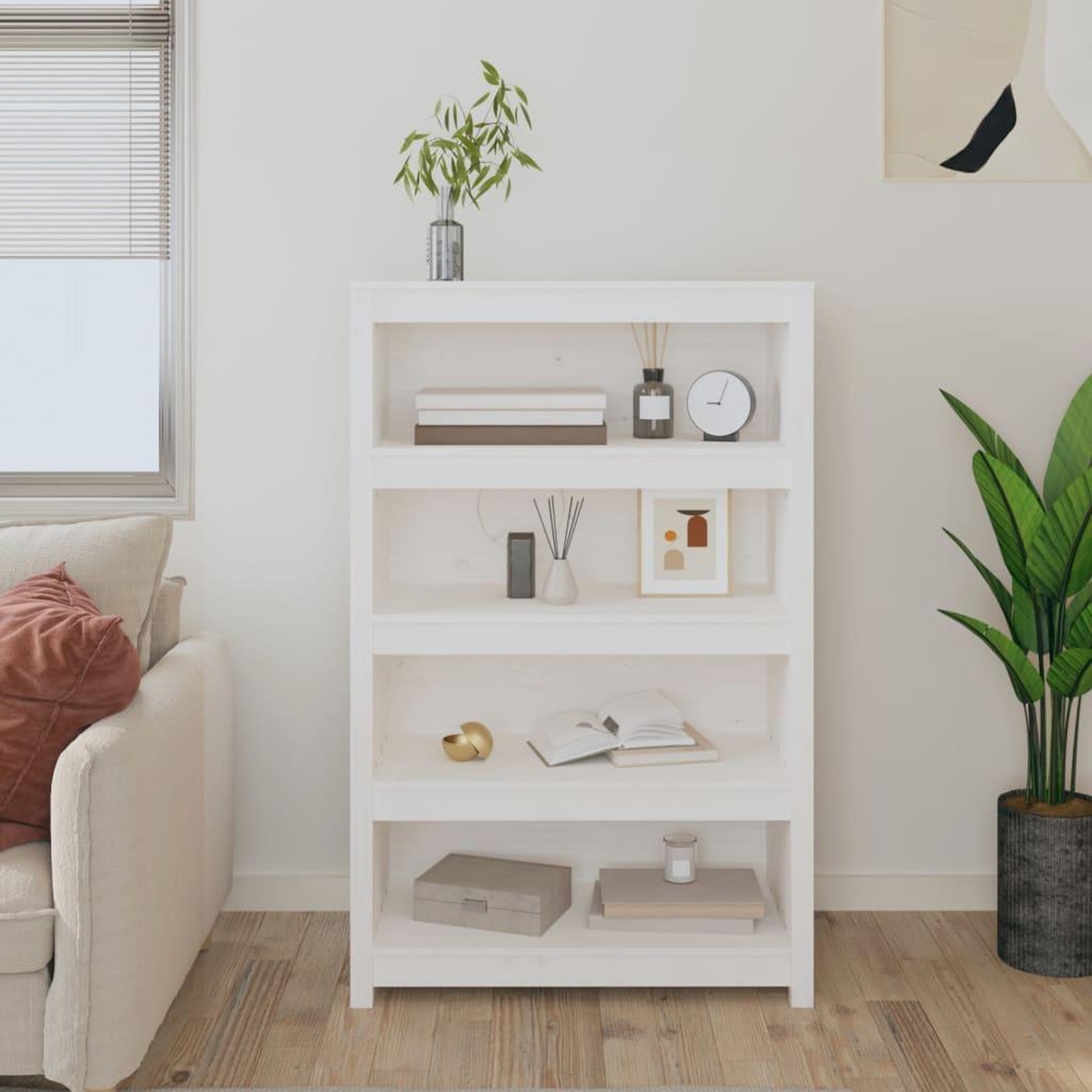 Voir la diapositive 3 : VIDAXL Bibliotheque Blanc 80x35x126 cm Bois de pin massif