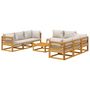 Voir la diapositive 3 : VIDAXL Salon de jardin 9 pcs avec coussins gris clair bois massif