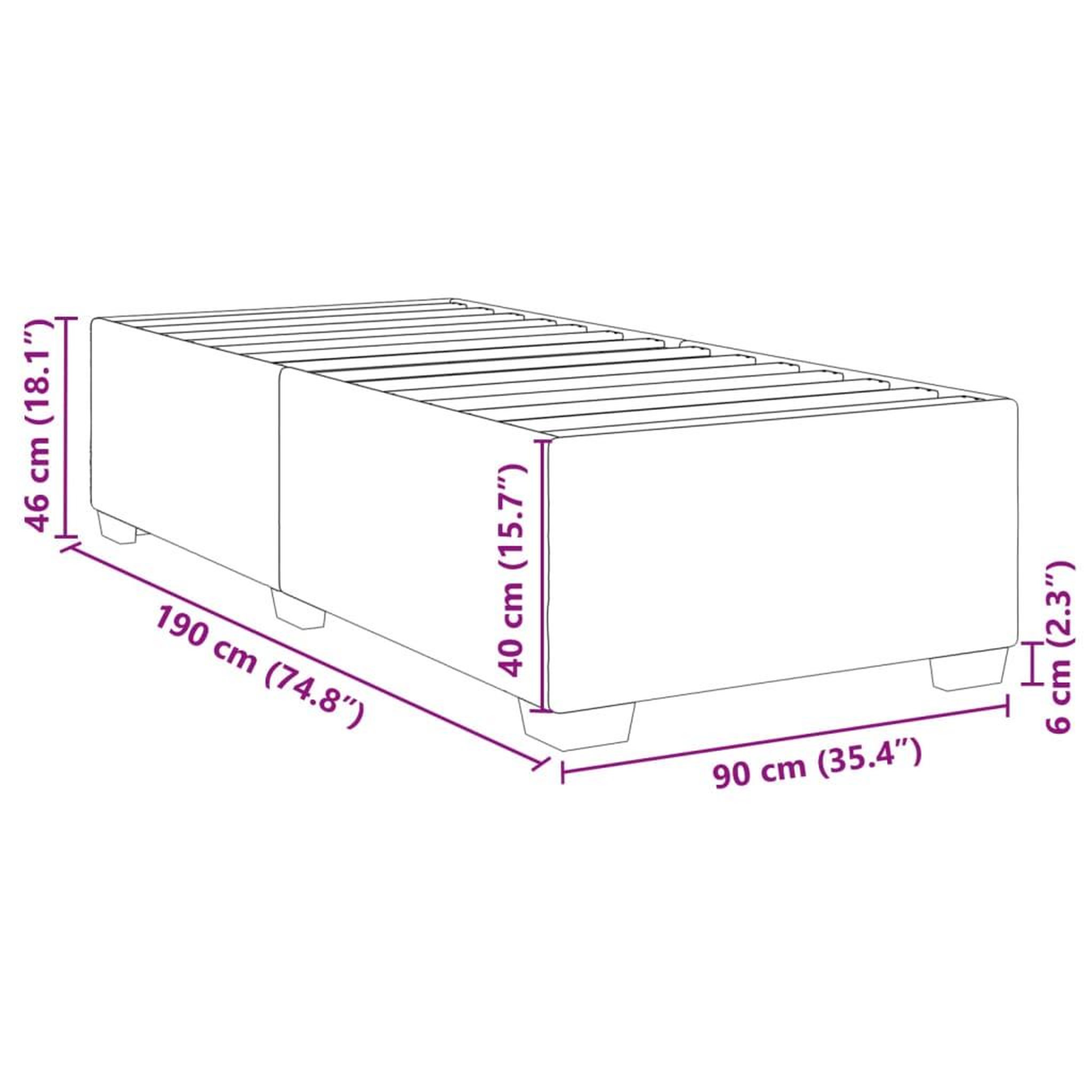 Voir la diapositive 6 : VIDAXL Cadre de lit sans matelas vert fonce 90x190 cm velours