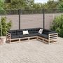 Voir la diapositive 3 : VIDAXL Salon de jardin 6 pcs avec coussins bois de pin massif