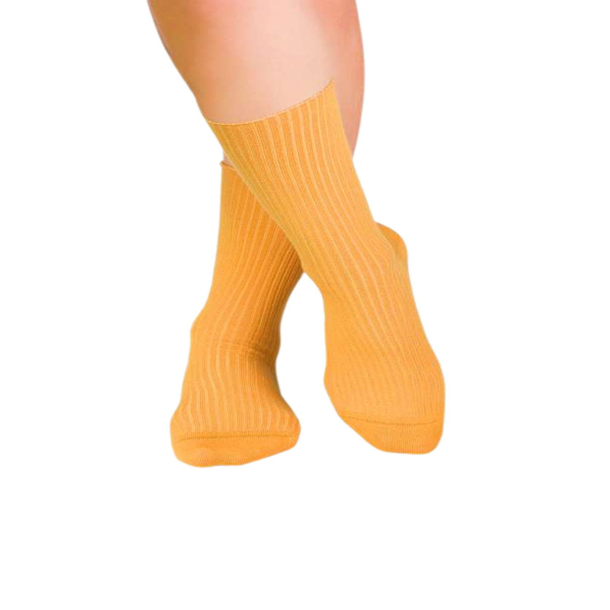 PIRIN HILL Chaussettes sans élastiques coton bio jaunes. Coloris disponibles : Jaune