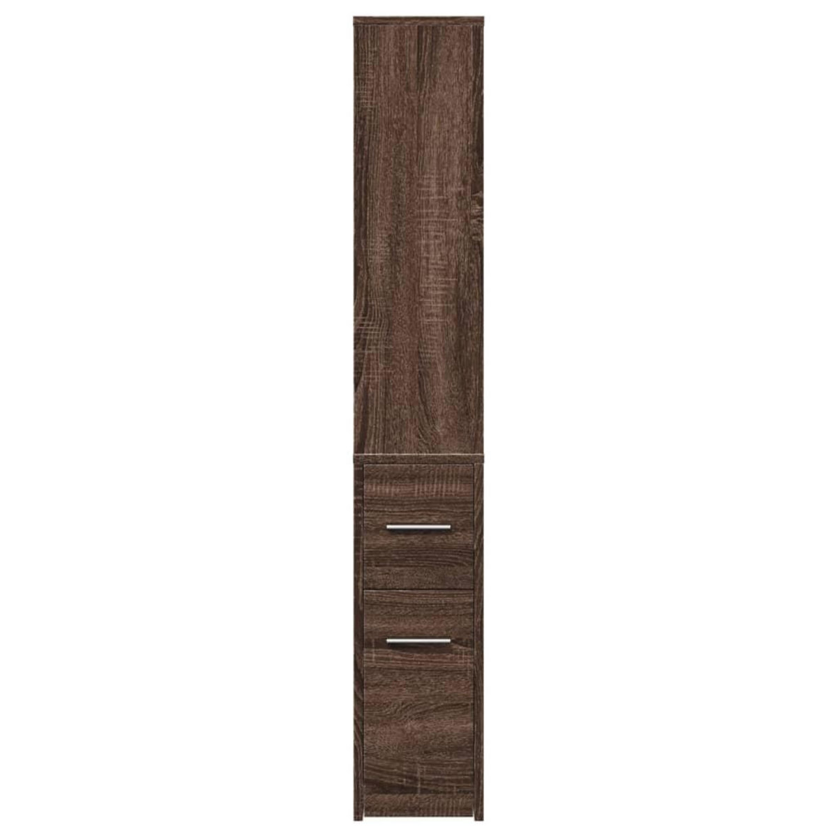 VIDAXL Armoire de salle de bain etroite avec roulettes chene marron