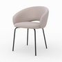 Voir la diapositive 1 : Rendez vous déco Chaise en tissu beige chiné et pieds noirs - Milly