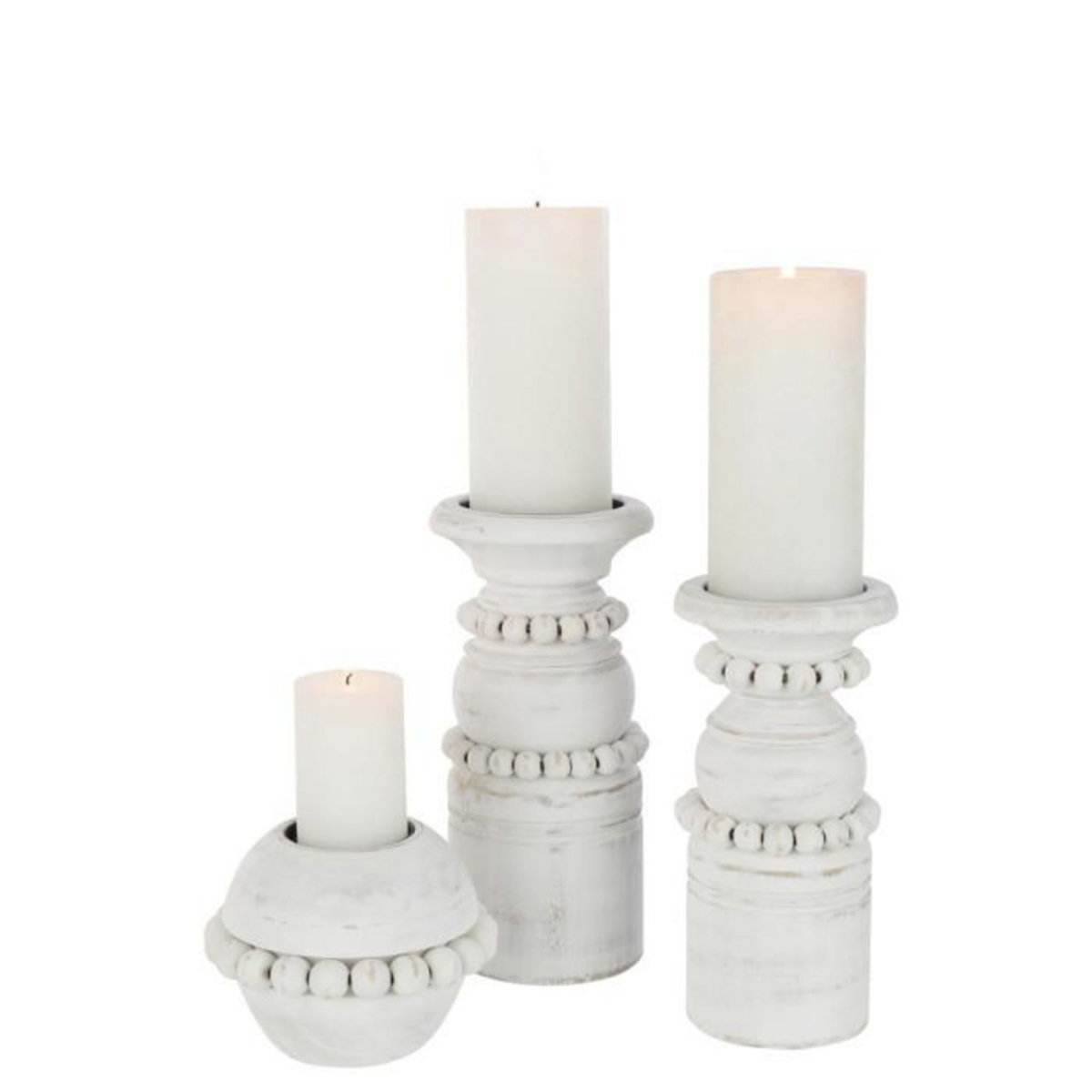 Paris Prix Bougeoir Déco en Pin  Pila  23cm Blanc