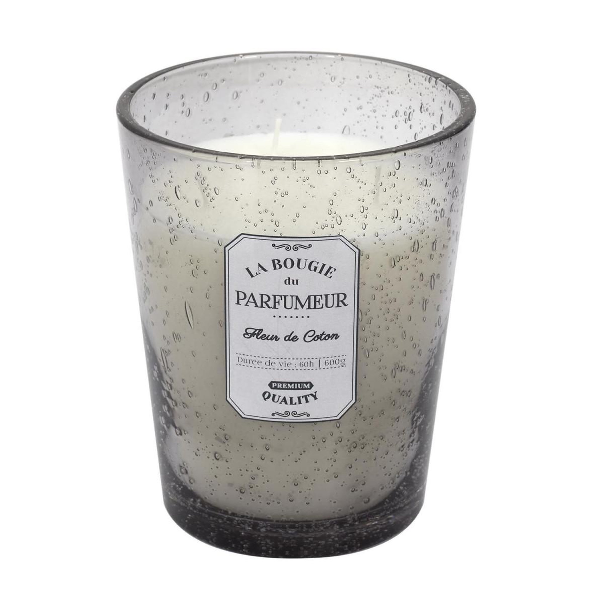The Home Deco Factory Bougie parfumée en verre  bulle  16cm fleur de coton