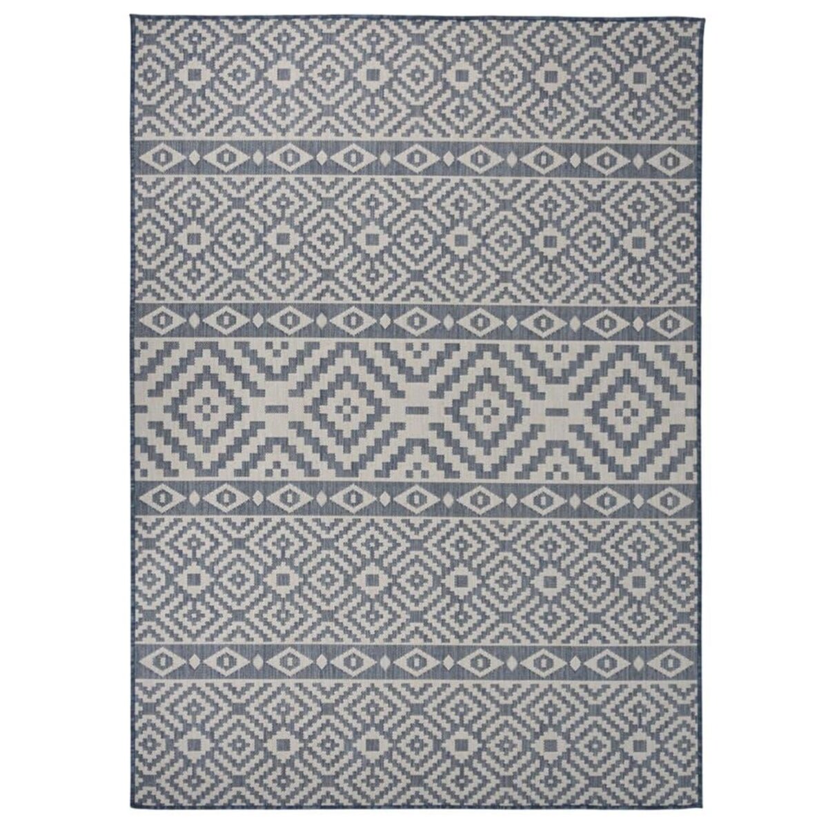 VIDAXL Tapis a tissage plat d'exterieur 200x280 cm Rayures bleues