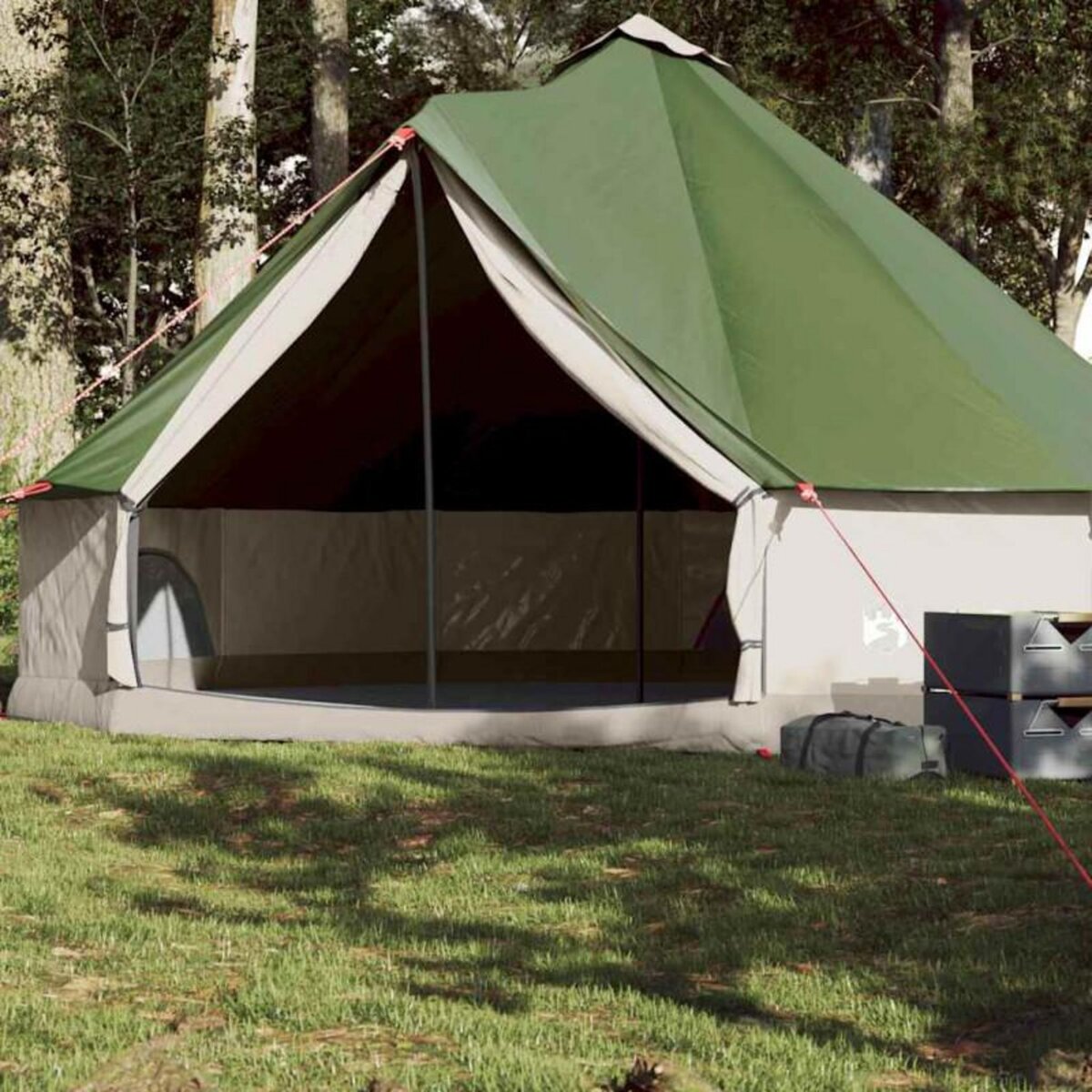 VIDAXL Tente familiale tipi 8 personnes vert imperméable