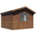 Habitat et Jardin Abri de jardin bois  traité autoclave marron  Montlaur  - 18,9 m² - 35 mm