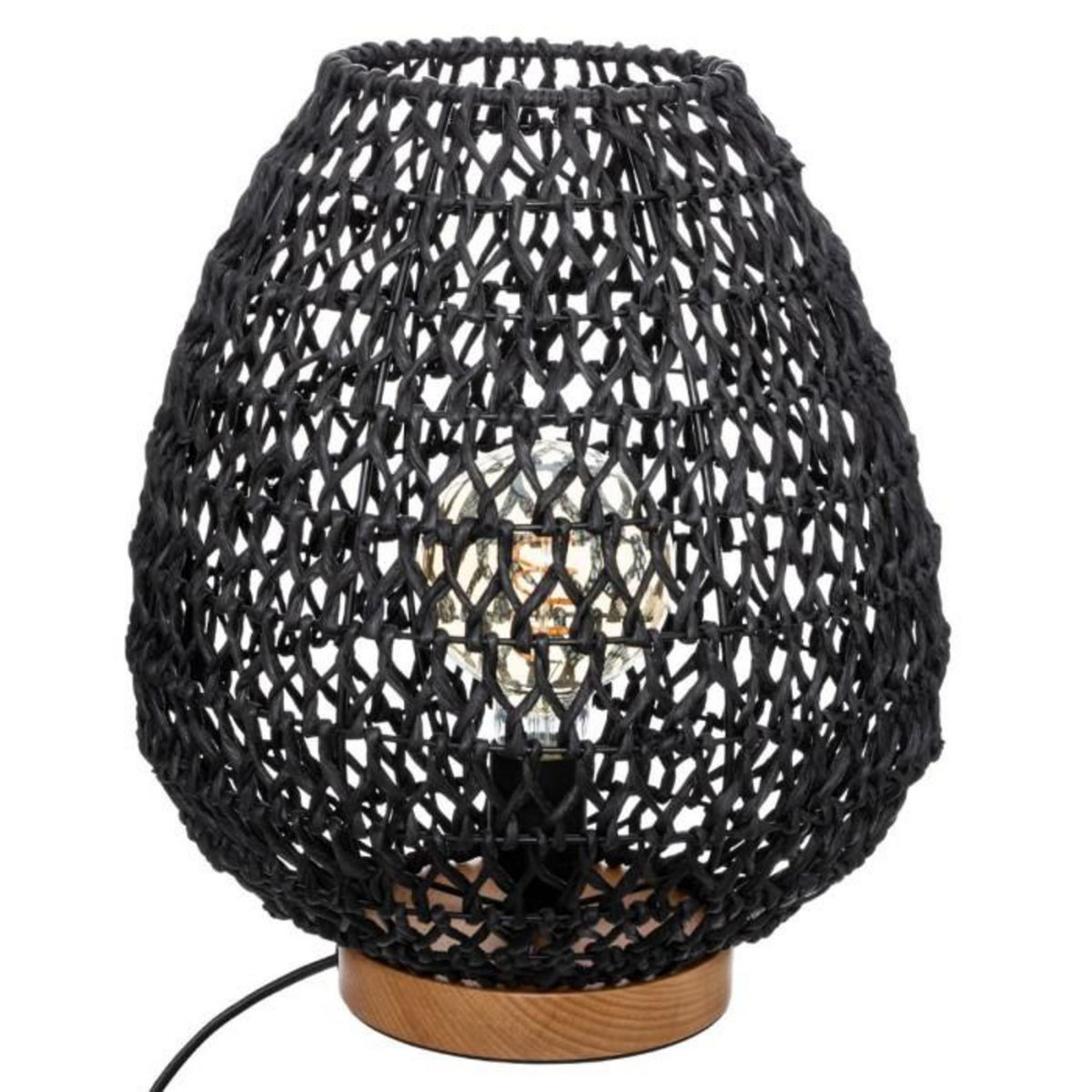 ATMOSPHERA Lampe à Poser Métal & Papier  Etel  35cm Noir