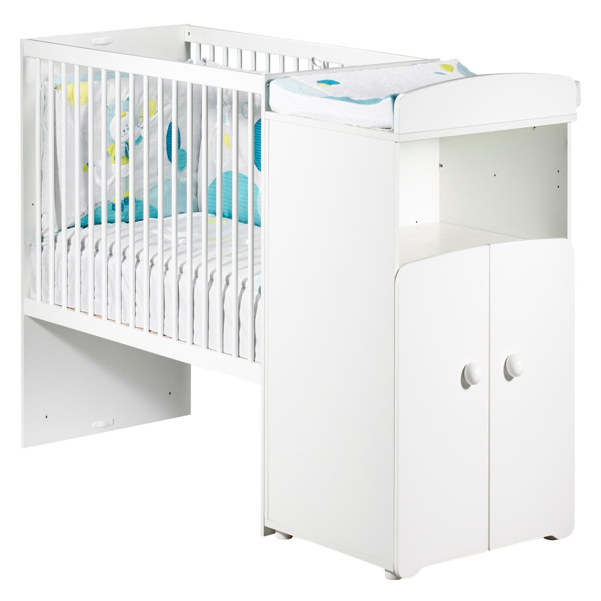 Voir la diapositive 1 : BABY PRICE Lit bébé combiné 60x120 cm évolutif en 90x190 cm NEW BASIC