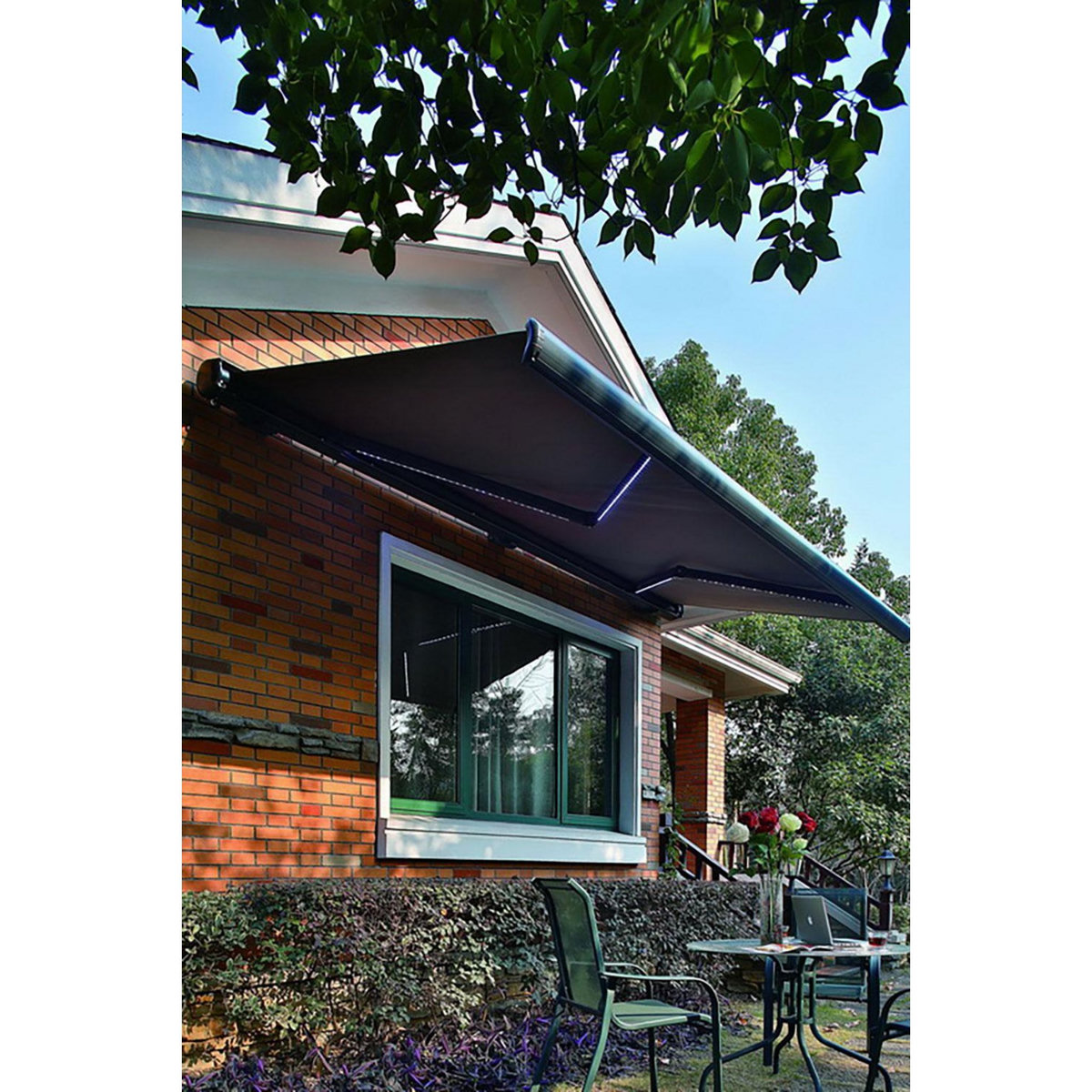 CONCEPT USINE Store banne LED motorisé 4 x 3 m gris CETO