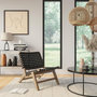 Voir la diapositive 5 : Rendez vous déco Fauteuil de jardin en teck et sangles en tissu noir-Tao