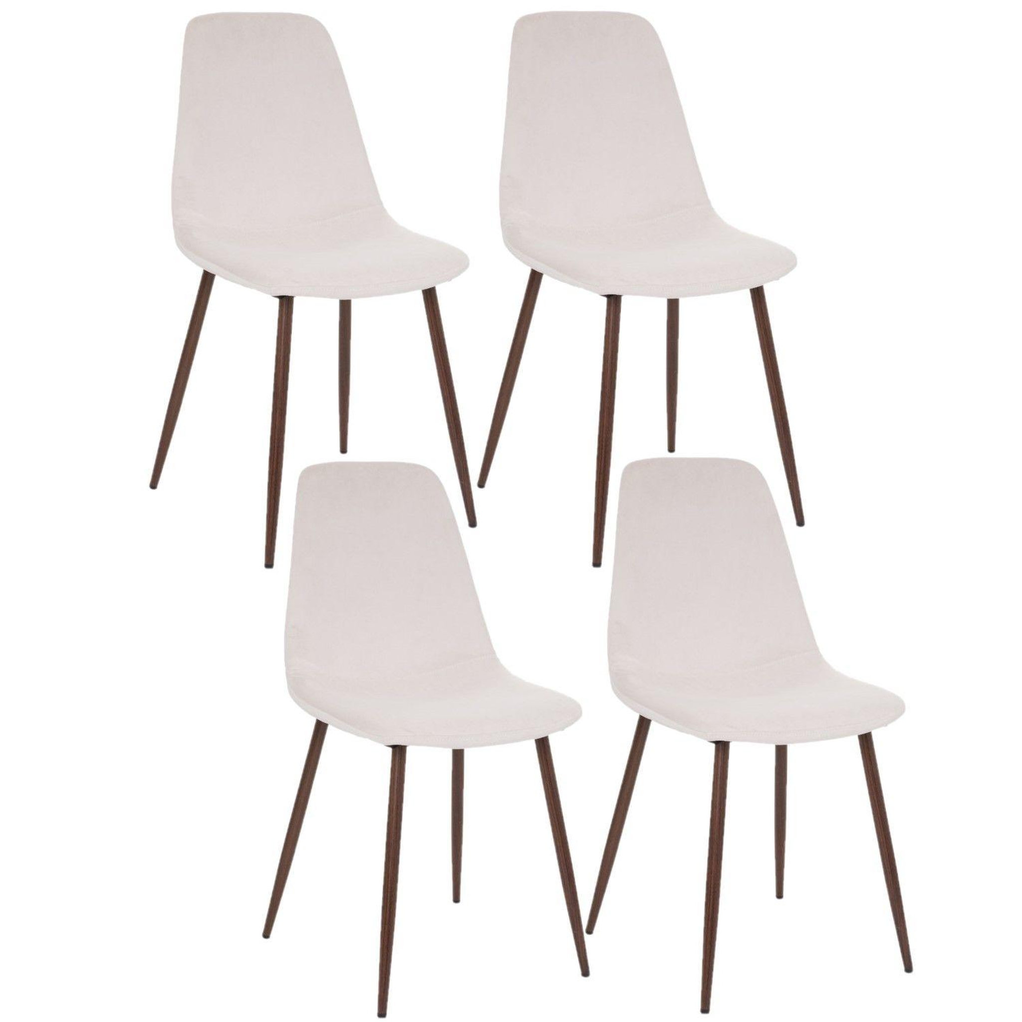Voir la diapositive 1 : TOILINUX Lot de 4 Chaises confortables en polyester effet velours et pieds en fer