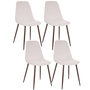 Voir la diapositive 1 : TOILINUX Lot de 4 Chaises confortables en polyester effet velours et pieds en fer