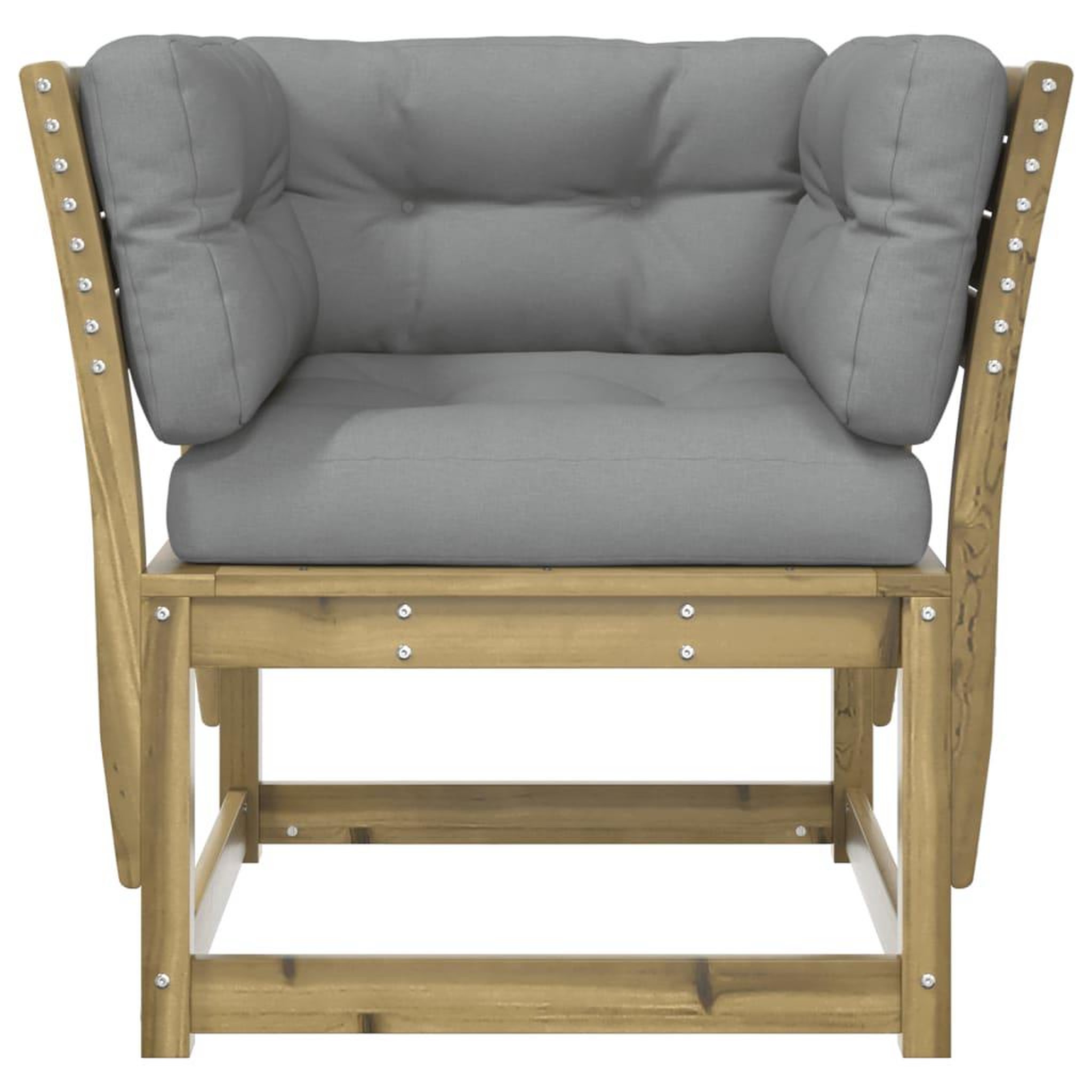 Voir la diapositive 5 : VIDAXL Canape de jardin accoudoirs avec coussins bois pin impregne