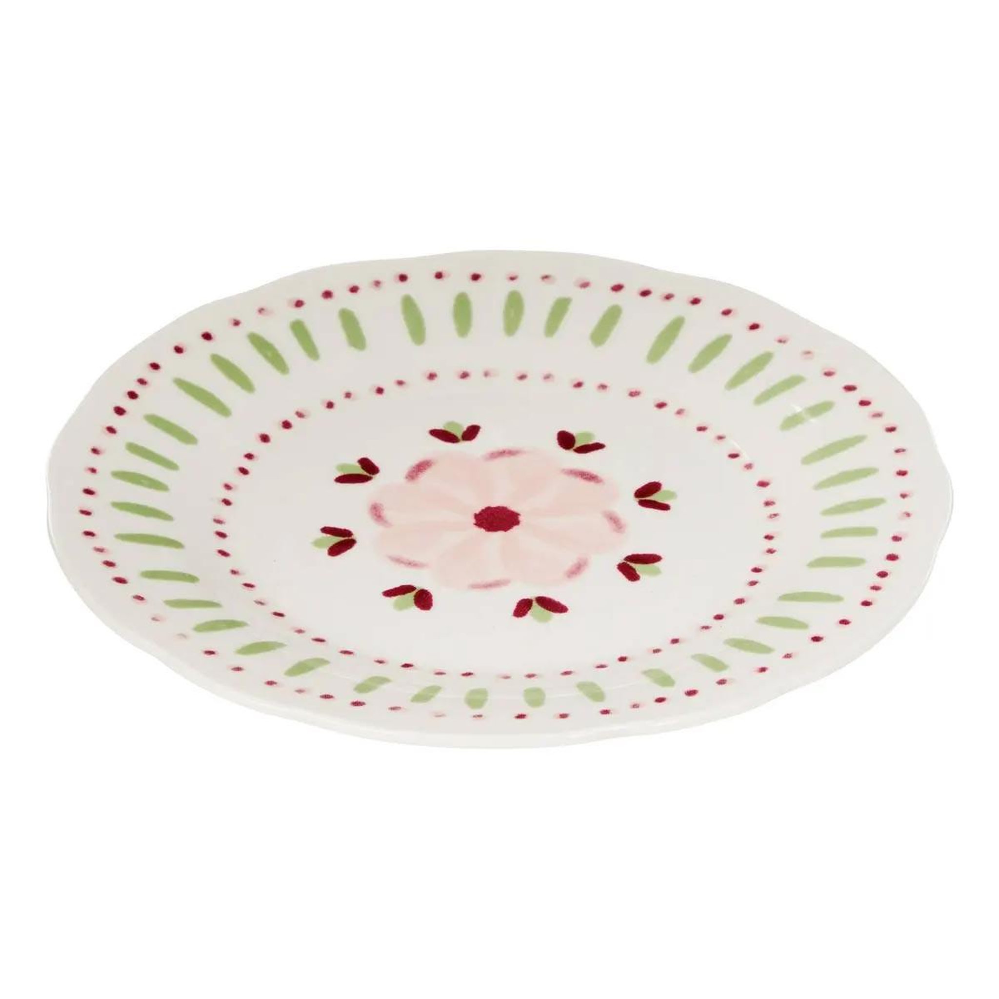 Voir la diapositive 2 : SECRET DE GOURMET Lot de 6 assiettes à dessert  fleur de rose  19cm multicolore