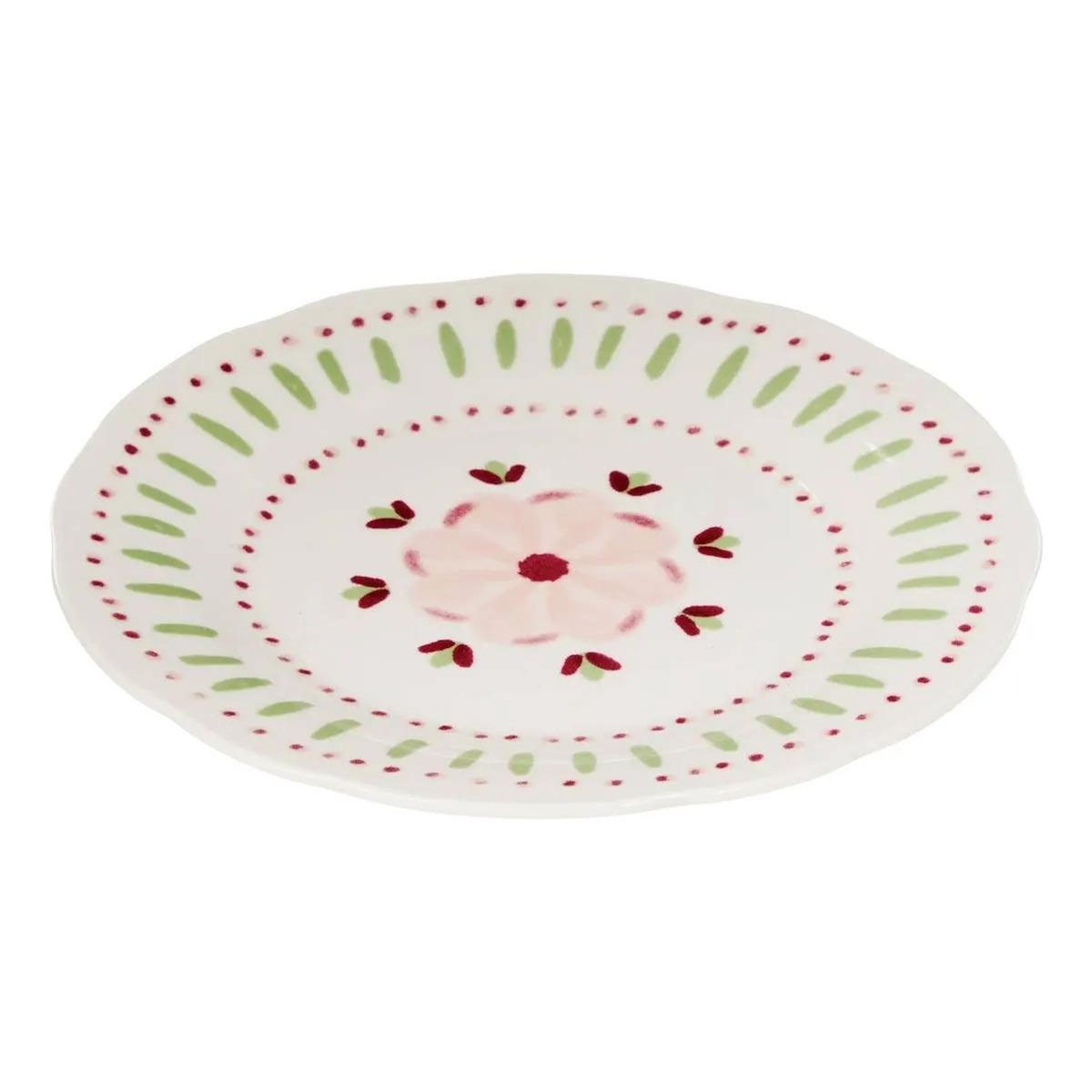 SECRET DE GOURMET Lot de 6 Assiettes à Dessert  Fleur de Rose  19cm Multicolore