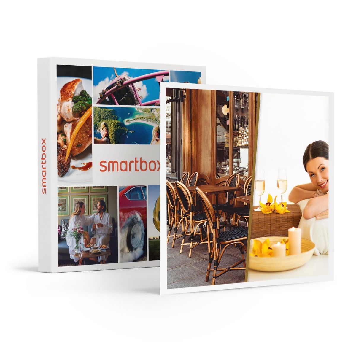 Smartbox Massage détente et dîner Menu 3 Plats en duo - Coffret Cadeau Multi-thèmes