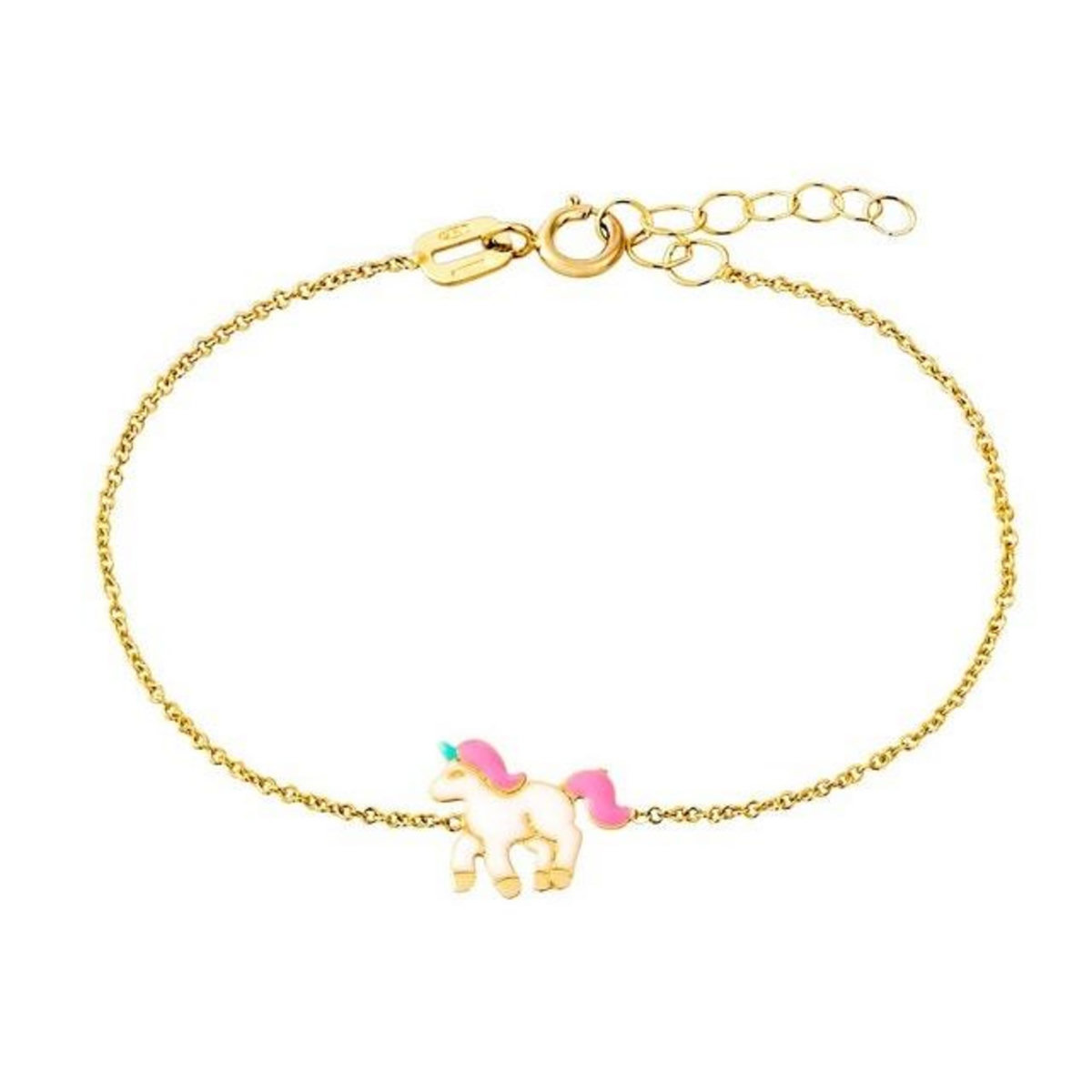 L'ATELIER D'AZUR Bracelet Enfant Or Jaune Licorne Laquée