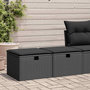 Voir la diapositive 1 : VIDAXL Salon de jardin avec coussins 2 pcs noir resine tressee acacia