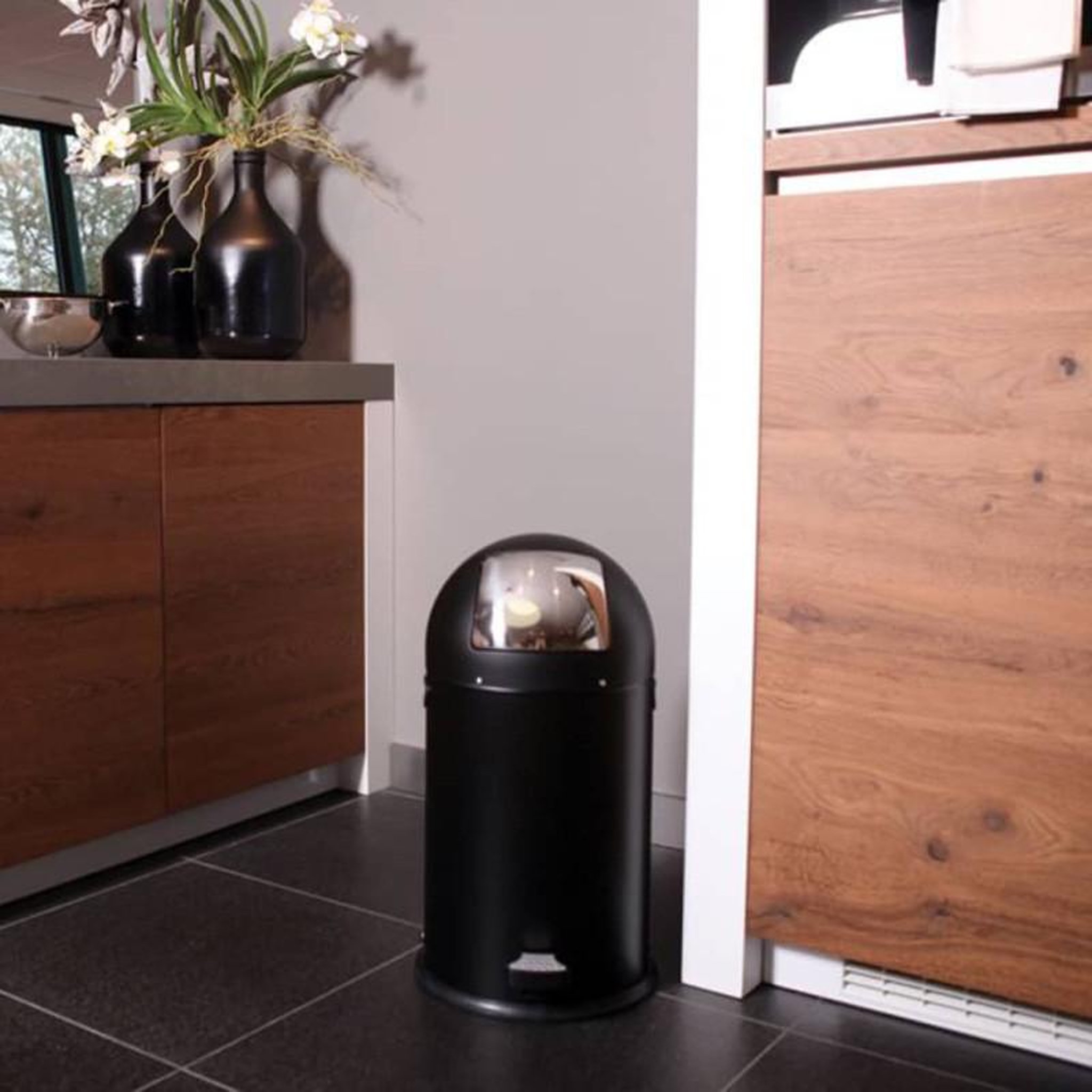 EKO EKO Poubelle à pédale Kickcan 33 L Noir mat