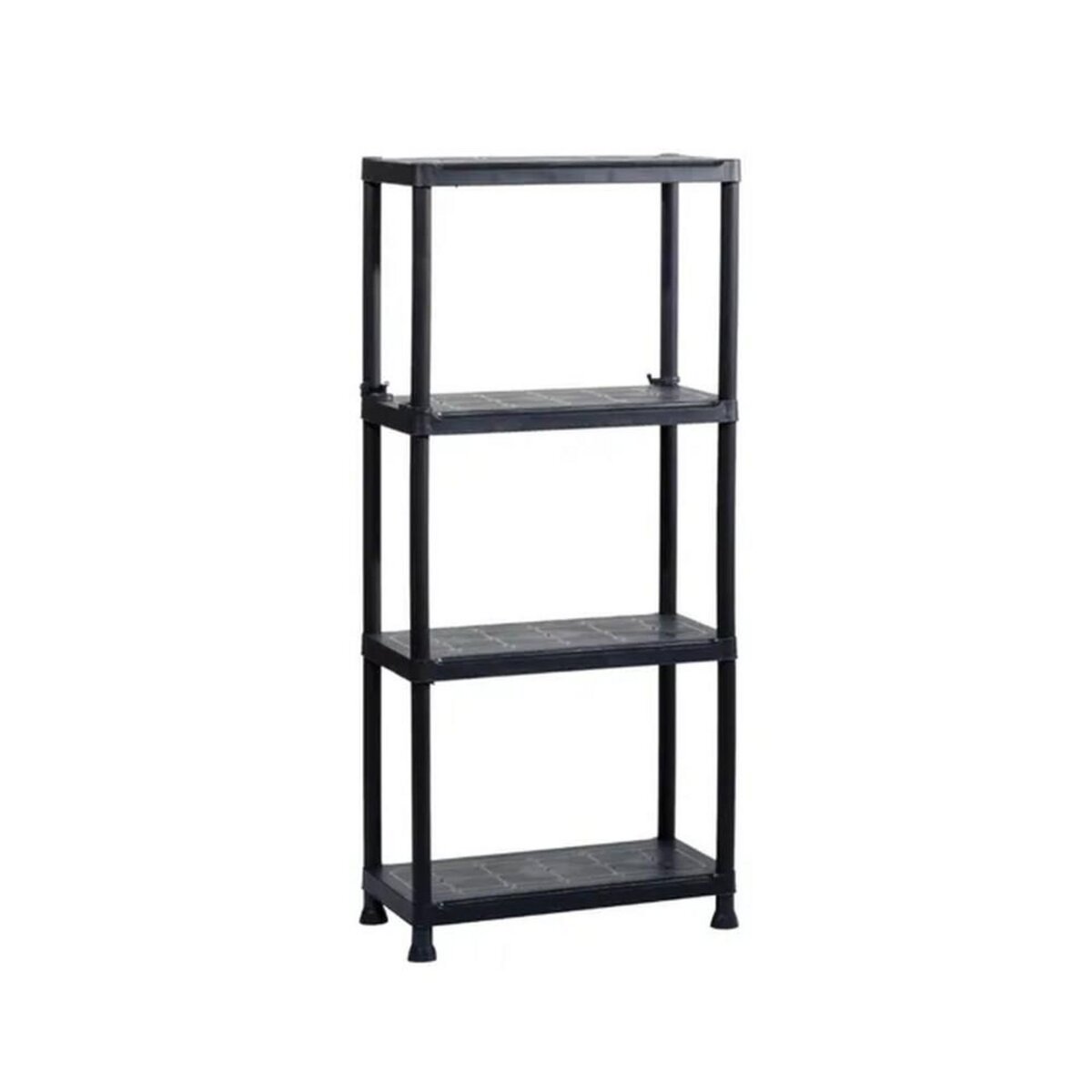 CENTRALE BRICO Etagère plastique de couleur noir à 4 tablettes, l.60 x H.135 x P.30