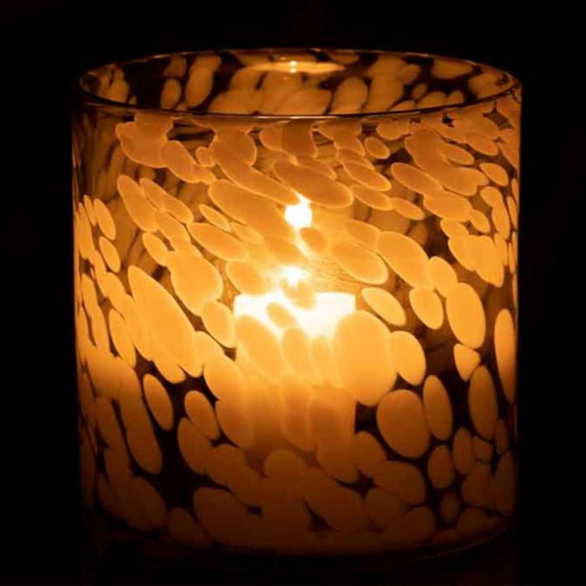 Paris Prix Photophore en Verre  Tâche  18cm Gris & Blanc